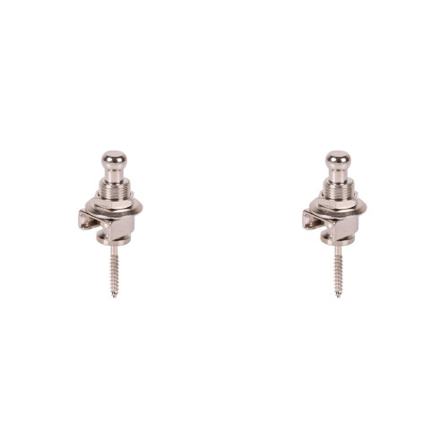 2X Guitar Strap Lock Metal Bass Studs Anti-OffGuitar Locks Silver