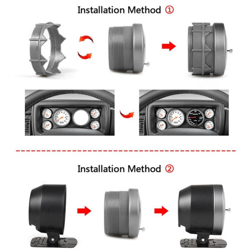 2X Dyno Racing 2,5 Polegadas 60mm Car Turbo Boost Gauge 3 BAR Branco e Âmbar Dual Led Display com Aviso de  Medidor de Carro Medidor de Carro 2