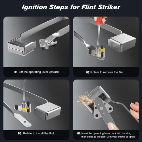 20PCS Triple Flints for Triple Flint Torch Strike, Flints Holder Replacements 2
