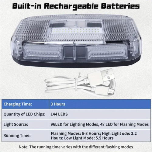 Multifunction Magnetic Flashing Warning Light Portable Work Lamp Rechargeable Mobile Emergency LED Torch Light 2