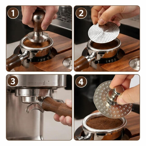 Espresso Puck Screen Grinding Handle & Storage Rack ,Espresso Puck Screen with Magnetic Pickup Tool 2