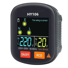 GFCI Outlet Tester, 3 Prong Receptacle Tester Voltage Display with LCD Screen Eu Plug