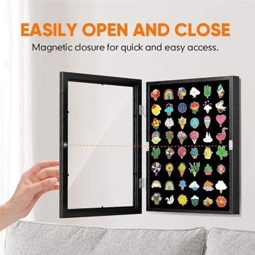 Enamel Pin Display Cases Collection Display for Wall and Tabletop Display Black Pin Display Board for Enamel Pins 2