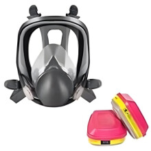 Full Face Respirator Mask 6800 Reusable Face Mask with Activated Carbon Air Filter for Welding Polishing Sanding Paint