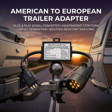 Anhängerlicht-Adapter, USA 4-Pin Flachstecker auf Europäischer 7-Pin Rundstecker, Bremslicht-Trennadapter für LKW