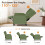 Pushback Wingback Recliner Chair with Footstool, Green Chenille Upholstery 4