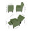 Pushback Wingback Recliner Chair with Footstool, Green Chenille Upholstery 8