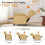 Pushback Wingback Recliner Chair with Footstool, Yellow Chenille Upholstery 3