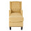 Pushback Wingback Recliner Chair with Footstool, Yellow Chenille Upholstery 4