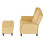 Pushback Wingback Recliner Chair with Footstool, Yellow Chenille Upholstery 5