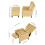 Pushback Wingback Recliner Chair with Footstool, Yellow Chenille Upholstery 7