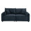 Modern 2-Seater Deep Blue Chenille Sofa with 4 Decor Cushions 3