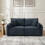 Modern 2-Seater Deep Blue Chenille Sofa with 4 Decor Cushions 2