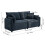 Modern 2-Seater Deep Blue Chenille Sofa with 4 Decor Cushions 8