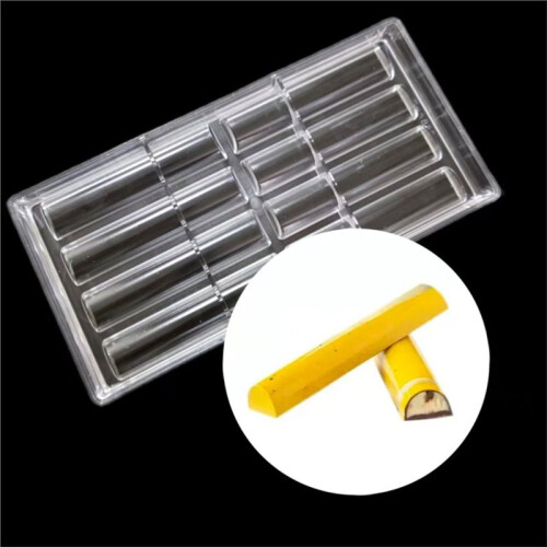 Plastics Chocolate Mold for 8-Cavity Long Half-Cylinder Candy and Chocolate Bars 1
