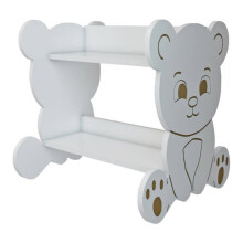 Biblioteca per bambini a forma di orso 60 x 56 x 56 cm bianco 03_0006521