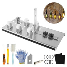Glass Bottle Cutter Kit, Adjustable Stainless Steel DIY Machine Includes Gloves, Rings & Hole Saw for Wine, Beer