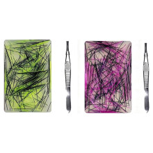 2pcs Skin Picking Fidget Toy Silicone Sensory Picky Pad with Tweezer Anxiety Stress Relief Hair Pulling Sensory Toys A