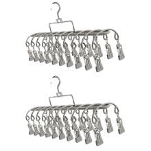 2 Pack Heavy Duty Stainless Steel Clothes Hangers - Non-Slip, Multi-Functional for Strong Garment Organization Grey