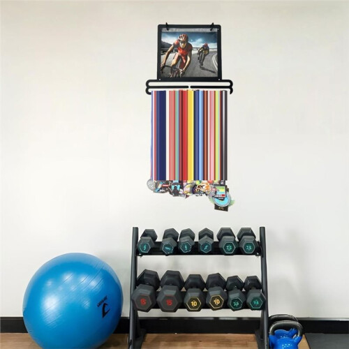 1set Wall-Mounted Race Bib and Medal Display Rack,Functional Storage Meets Stylish Decor.