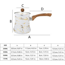 250ML Stainless Steel Milk Frother Pitcher,Wood Handle,Drip Spout, Stovetop Coffee Warmer, Narrow Spout, Home Countertop