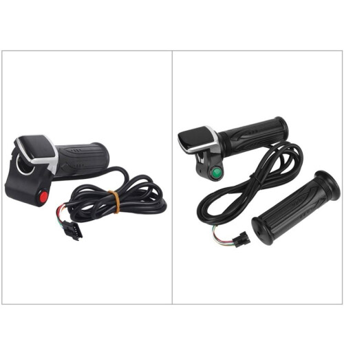 E-Bike 48V Throttle Grip Battery Level Display with Power ,6 Core Speed Control Handlebar Throttle,Replacement B 1