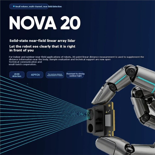 NOVA20 Solid-State Near-Field Linear LiDAR, 40, Maximaal Bereik 3 Meter LiDAR-Module