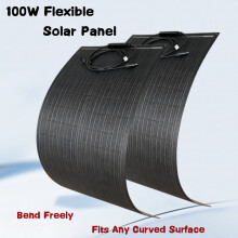 Flexibles Solarpanel 2er-Set, 200 W, 18 V, IP67 wasserdicht, monokristallin, für Wohnmobil und Boot