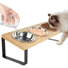 Voedingsbakstandaard voor huisdieren, roestvrij staal, anti-omkiepen met verhoogd platform voor katten en honden