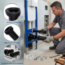 18,5 cm (7,2 Zoll) Wand-WC-Anschlussset, WC-Anschlussrohr, Hänge-WC-Anschluss mit Lippendichtung, für PE-Rohr DN90