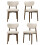 VASAGLE VASAGLE Set of 4 Fabric Dining Chairs Bundle, Solid Wood Legs, Beige 1