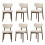 VASAGLE VASAGLE Set of 6 Fabric Dining Chairs Bundle, Solid Wood Legs, Beige 1