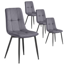 VASAGLE Velvet Dining Chairs, Upholstered Kitchen Chairs, Set of 4