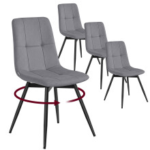 VASAGLE Velvet Swivel Dining Chairs, Upholstered Kitchen Chairs, Set of 4