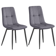 VASAGLE Velvet Dining Chairs, Upholstered Kitchen Chairs, Set of 2