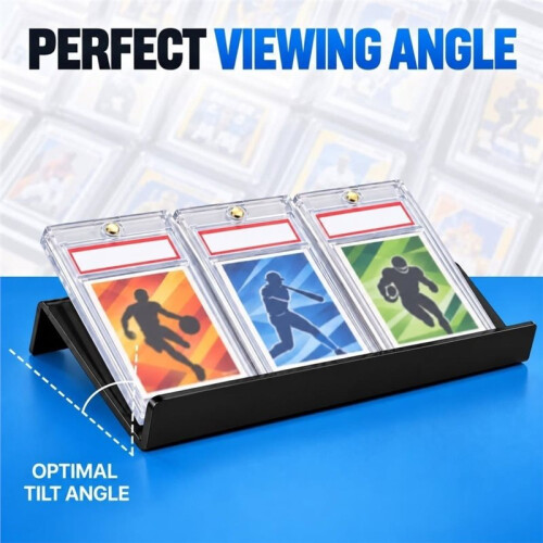 24 Pcs Card Risers for Display Case, Black Trade Card Risers Display Case Risers for Trading Card, Display Stand 1
