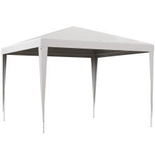 Outsunny carpa de jardín desmontable, 3x3 m, blanco, acero y tejido PE, para eventos al aire libre