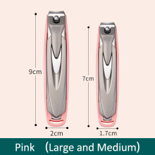 Nagelknipser mit Anti-Spritz-Funktion, Edelstahl, abnehmbares Design, Rose, Large Medium