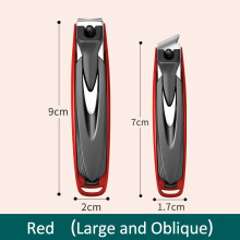 Nagelknipser, Edelstahl, mit Anti-Spritz-Funktion, abnehmbares Design, rot