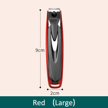 Nagelknipser mit Anti-Spritz-Funktion, Edelstahl, abnehmbares Design, rot, Größe Large