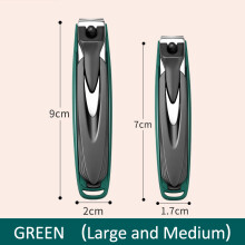 Nagelknipser, Edelstahl, mit Anti-Spritz-Funktion, abnehmbares Design, grün