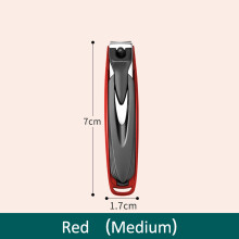 Nagelknipser, Edelstahl, mit Anti-Spritz-Funktion und abnehmbarem Design, rot