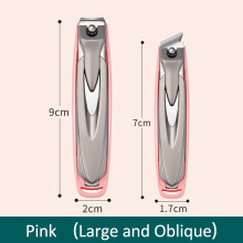 Nagelknipser, Edelstahl, mit Spritzschutzfunktion, abnehmbares Design, Rose, Large Oblique