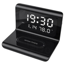 Schnelles Kabelloses Ladepad mit Wecker und Thermometer für Alle -Fähigen IOS- und für Android-Smartphones