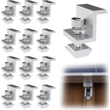 Solar panel clamp, 12 pieces, aluminium Z bracket, for 30mm panel, with nuts screws, roof wall Mounting Walls Installations Quality