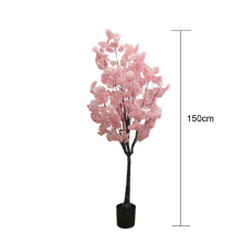Kunstmatige kersenboom, 150cm, roze bloemen, in pot met gewicht voor woonkamer en bruiloft