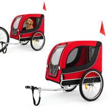 Fietsaanhanger voor hond, opvouwbaar, 40 kg capaciteit, waterdicht Oxford stof, aluminium wielen van 40 cm, staalkader