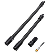 1set Flexible Shaft Extension Bar, 360 Bendable Design,S2 Alloy Steel with Secure Locking, 250mm & 350mm