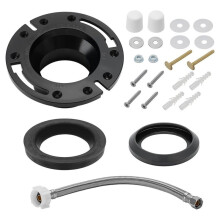 Kit Flangia e Guarnizione per WC per da 3" con Tubo Flessibile da 12" - Compatibile con I Modelli per 300, 310 e 320, Ricambio per WC