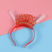 Christmas Fancy Dress LED Light Up Happy New Year Flashing Headband Christmas And Easter Party Ball Costumes Decoration Children Gift (Random Color)